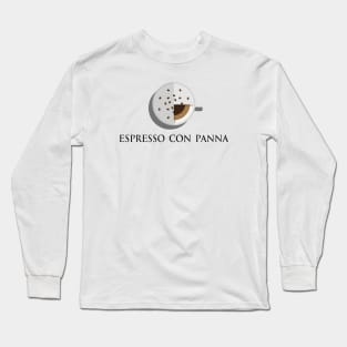 Hot espresso con panna coffee cup top view in flat design style Long Sleeve T-Shirt